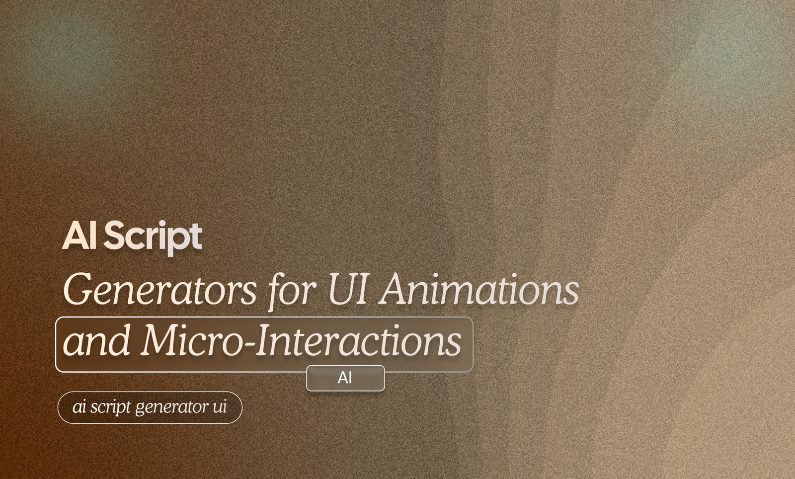 UI Animations and Micro